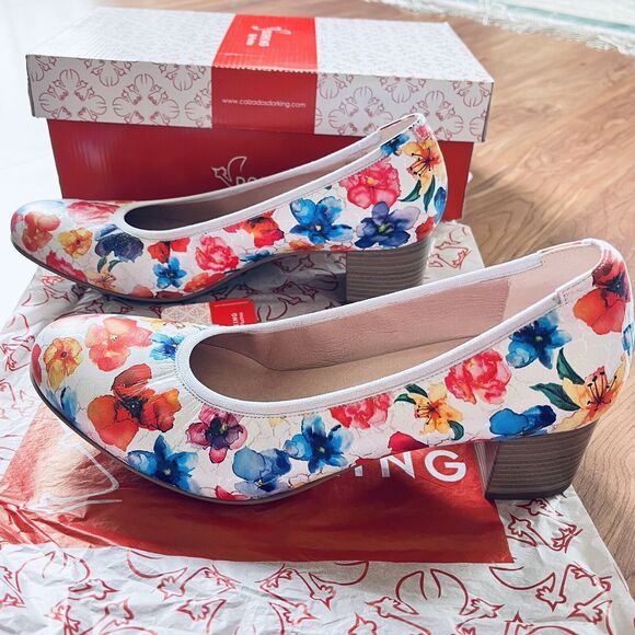 Dorking By Fluchos Geminis D8469 Women's Heel Pumps Floral EU 40 US 9 Spain - Picture 2 of 10